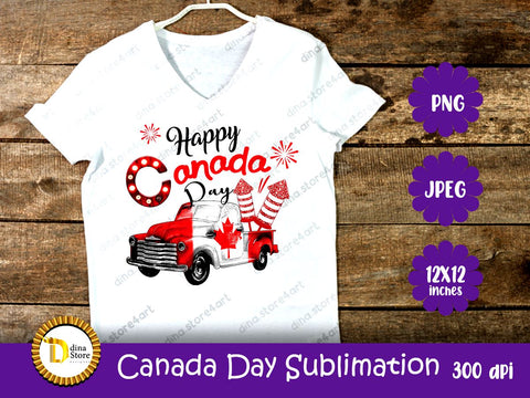 Canada Day Truck Sublimation Design Sublimation Dina.store4art 