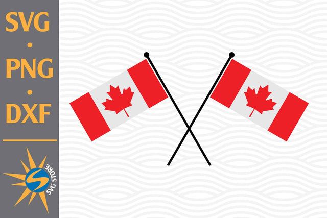 Canada Flag Crossed SVG, PNG, DXF Digital Files Include SVG SVGStoreShop 