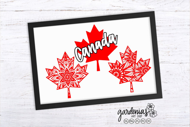 Canada Leaf Mandalas SVG SVG Gardenias Art Shop 