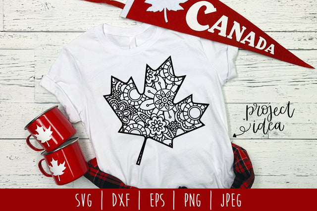 Canada Maple Leaf Mandala Zentangle SVG SavoringSurprises 