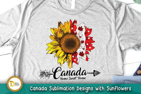 Canada Sublimation designs with Sunflowers -Canada day Sublimation Dina.store4art 