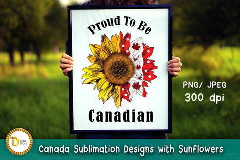 Canada Sublimation designs with Sunflowers -Canada day Sublimation Dina.store4art 