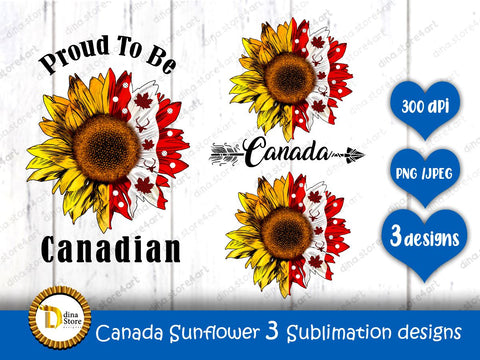 Canada Sunflower 3 Sublimation Designs Sublimation Dina.store4art 