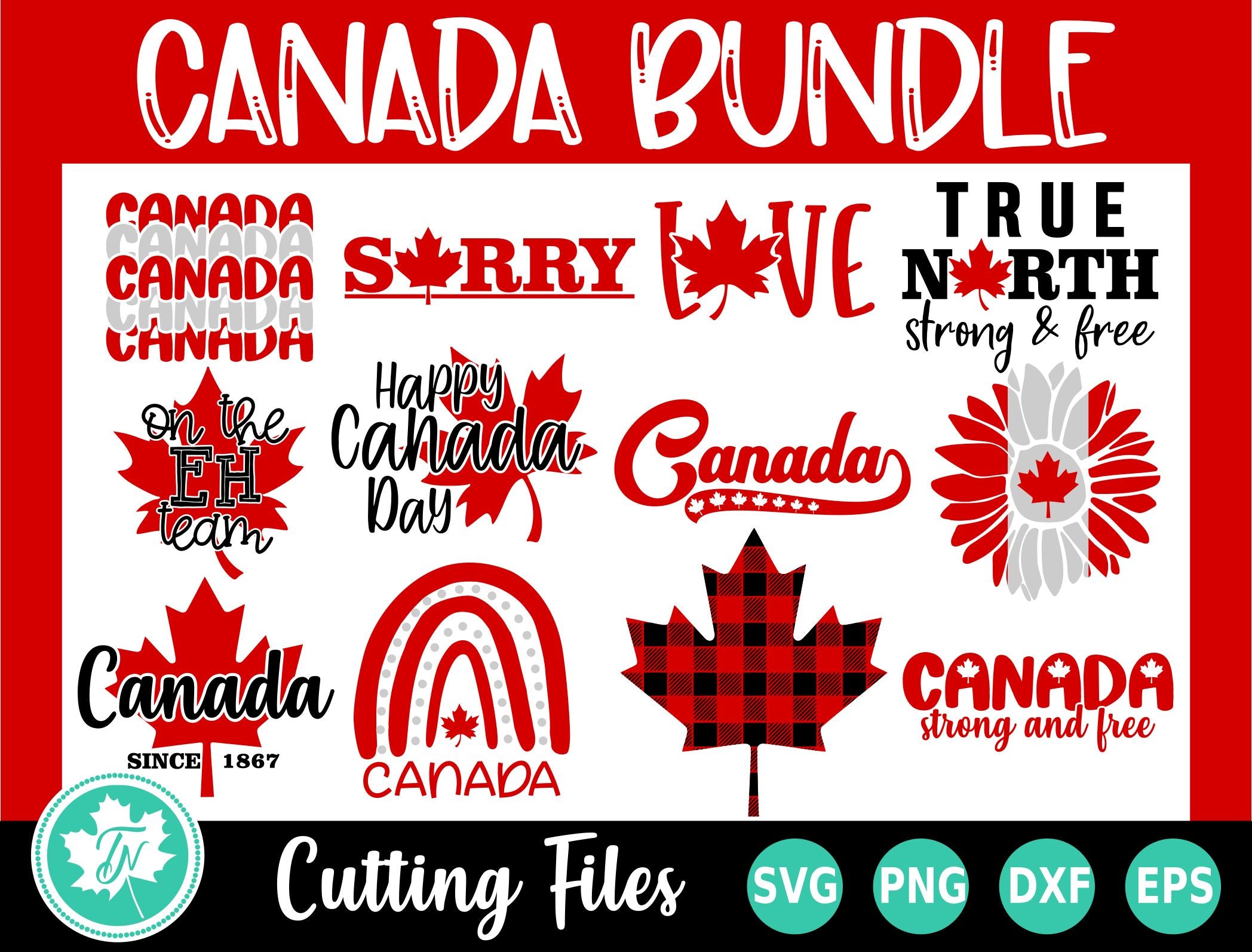 Maple Leaf SVG, Canada Day PNG Sublimation Design, Patriotic PNG - So Fontsy