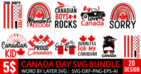 Canada SVG Bundle , Canada SVG Bundle Quotes , Canda Day SVG Cut File 20 Design SVG BlackCatsMedia 