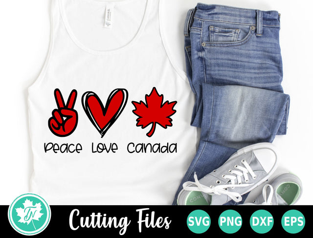 Canada SVG | Canada Day SVG | Peace Love Canada SVG TrueNorthImagesCA 