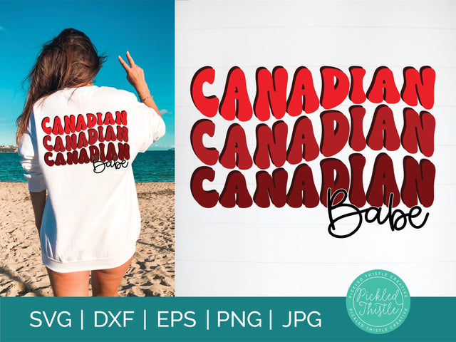 Canadian Babe SVG - Canada Day Cut File SVG Pickled Thistle Creative 