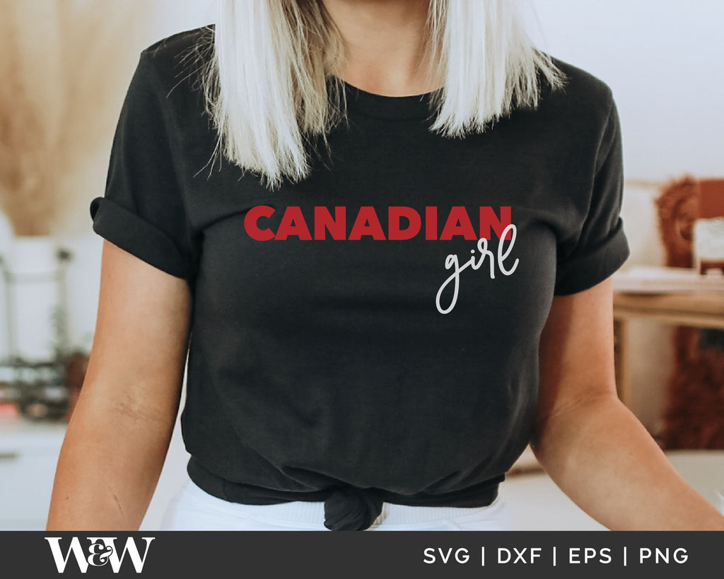 Canadian Girl SVG | Canada Day Cut File - So Fontsy