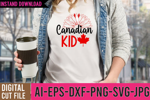Canadian Kid SVG Cut File SVG BlackCatsMedia 