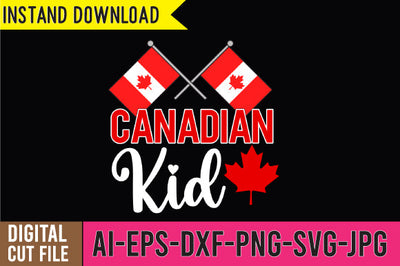 Canadian kid SVG Cut File SVG BlackCatsMedia 