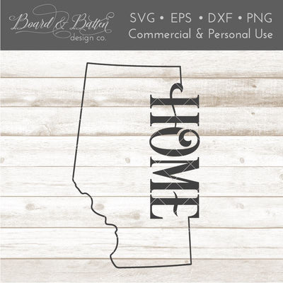 Canadian Province Outline "Home" SVG File Alberta AB SVG Board & Batten Design Co 