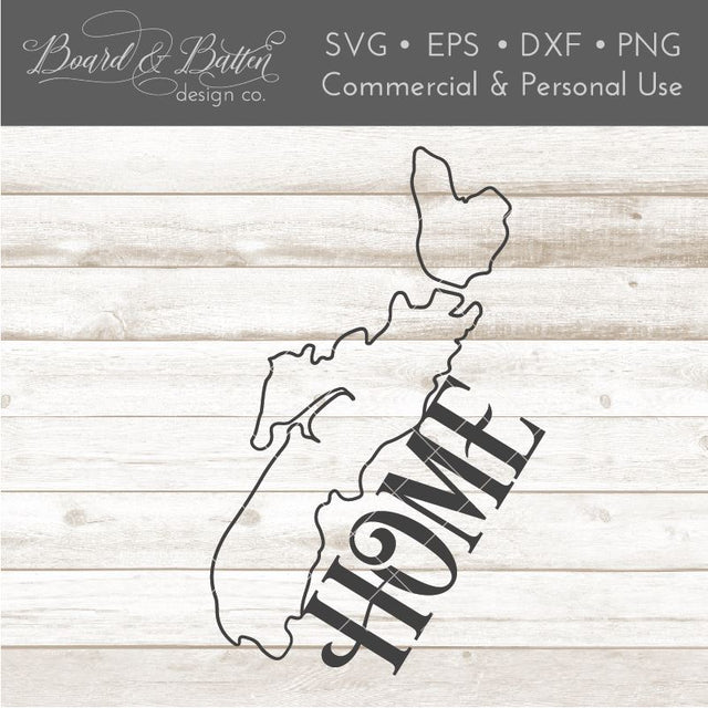 Canadian Province Outline "Home" SVG File Nova Scotia NS SVG Board & Batten Design Co 