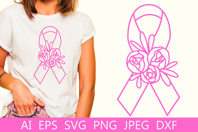 Cancer awareness svg, Breast cancer ribbon svg, Pink ribbon svg SVG AnastasiyaArtDesign 