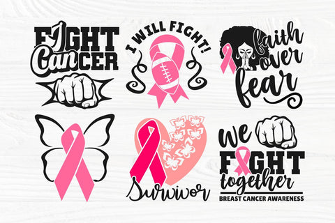 Breast Cancer Words Ribbon Symbol PNG & SVG Design For T-Shirts