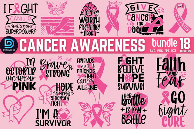 Cancer Awareness SVG Bundle SVG DESIGNISTIC 