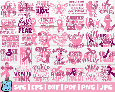 Cancer Awareness SVG Bundle SVG MintyMarshmallows 