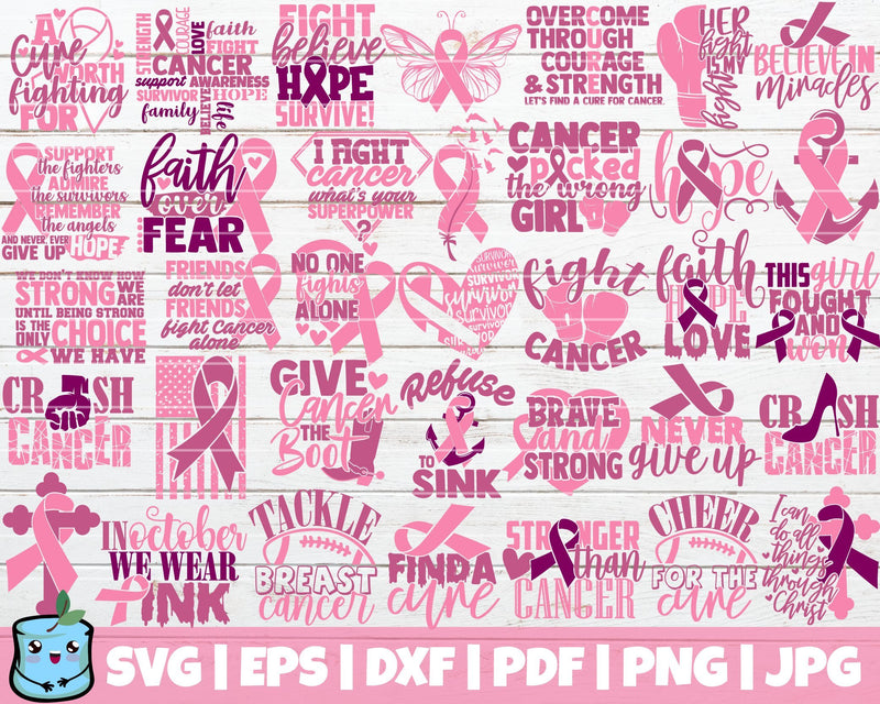 Cancer Awareness SVG Bundle SVG MintyMarshmallows 