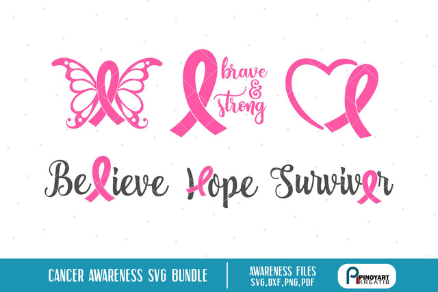 Cancer Awareness svg Bundle SVG Pinoyart Kreatib