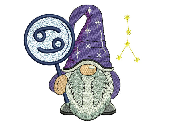 Cancer Gnome Embroidery Design, Zodiac Horoscope Embroidery designs, Machine Embroidery File Embroidery/Applique DESIGNS NextEmbroidery 