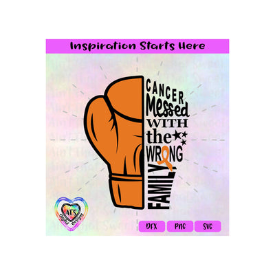 Cancer Messed With The Wrong Family | Boxing Glove | Ribbon | Leukemia Awareness - Transparent PNG SVG DXF - Silhouette, Cricut, ScanNCut SVG Aint That Sweet 