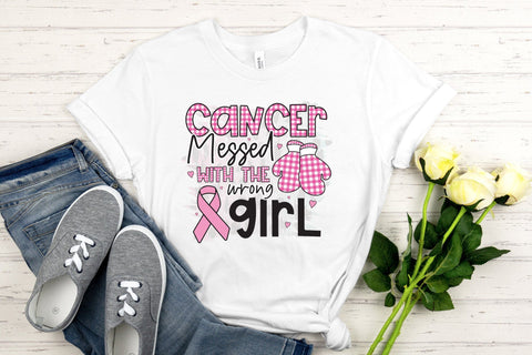 Cancer Messed with the Wrong Girl, Breast Cancer PNG Sublimation CraftLabSVG 