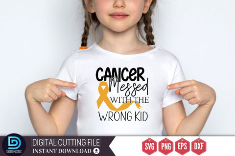 Cancer messed with the wrong kid SVG SVG DESIGNISTIC 