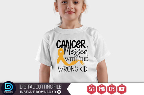 Cancer messed with the wrong kid SVG SVG DESIGNISTIC 