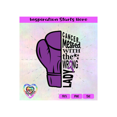Cancer Messed With The Wrong Lady | Boxing Glove | Ribbon | Pancreatic Cancer - Transparent PNG SVG DXF - Silhouette, Cricut, ScanNCut SVG Aint That Sweet 
