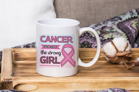 Cancer Picked The Wrong Girl, Breast Cancer Sublimation PNG SVG futivesvg 