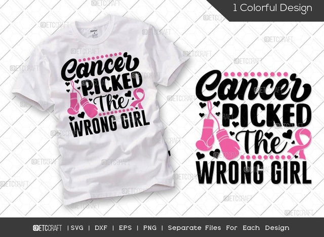 Cancer Picked The Wrong Girl SVG Cut File | Breast Cancer Svg | Fight Cancer Svg | Pink Ribbon Svg | Cancer Ribbon Svg | October Svg | Breast Cancer Quote Svg SVG ETC Craft 