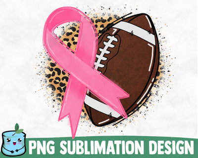 Cancer Ribbon Football Sublimation Design Sublimation MintyMarshmallows 