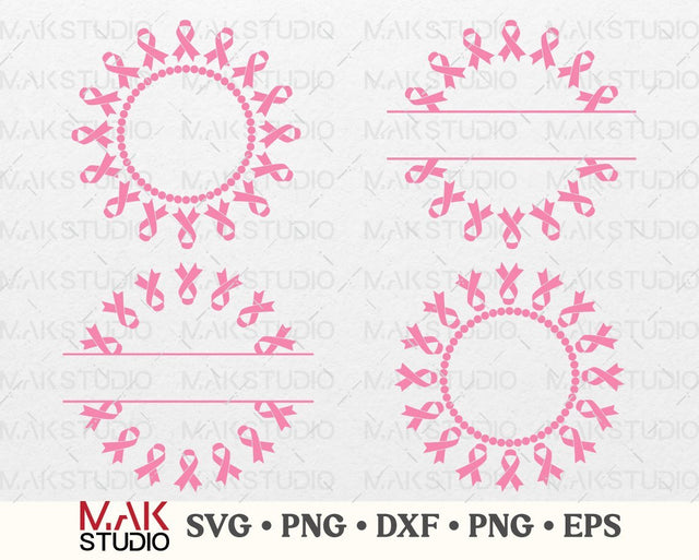 Cancer ribbon monogram svg, Cancer ribbon monogram png, Cancer survivor svg, Awareness ribbon svg, Breast cancer ribbon svg SVG MAKStudion 