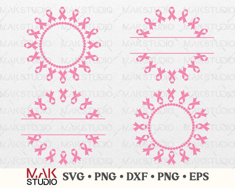 Cancer ribbon monogram svg, Cancer ribbon monogram png, Cancer survivor svg, Awareness ribbon svg, Breast cancer ribbon svg SVG MAKStudion 