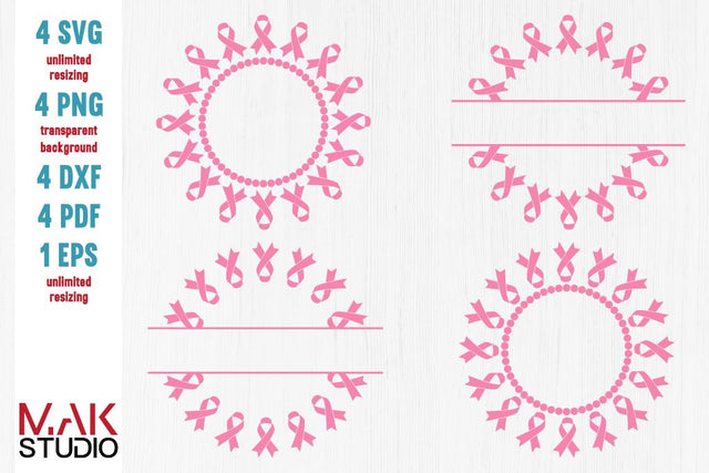 Cancer ribbon monogram svg, Cancer ribbon monogram svg files, Cancer survivor svg, Awareness ribbon svg, Breast cancer ribbon svg SVG MAKStudion 
