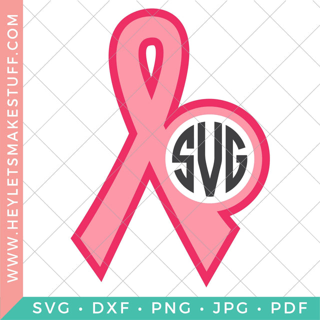 Cancer Ribbon Monogram SVG Hey Let's Make Stuff 