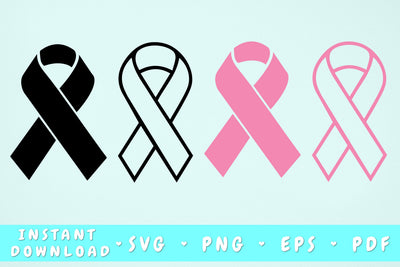 Cancer Ribbon SVG Bundle - 4 Designs SVG HappyDesignStudio 