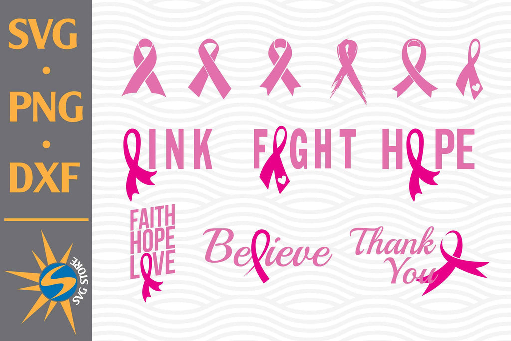 Cancer Ribbon SVG, PNG, DXF Digital Files Include - So Fontsy