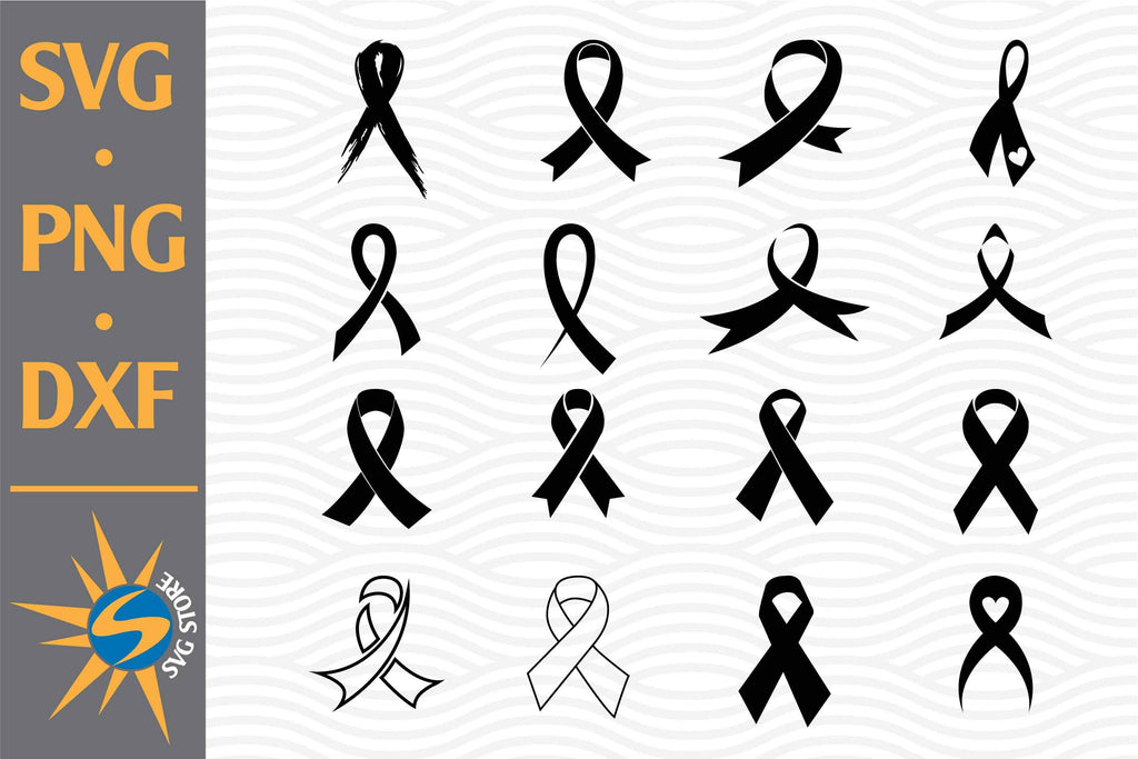 Cancer Ribbon SVG, PNG, DXF Digital Files Include - So Fontsy