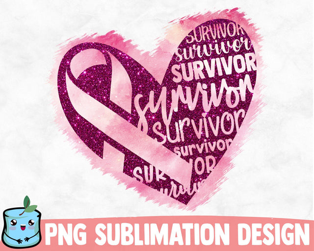 Cancer Survivor Heart Sublimation Design SVG MintyMarshmallows 