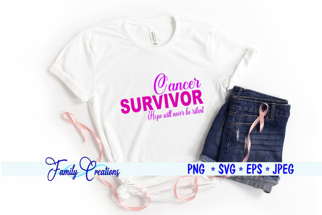 Cancer Survivor Hope will never be silent SVG Family Creations 