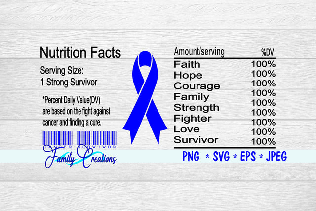 Cancer Survivor Nutrition Label SVG Family Creations 