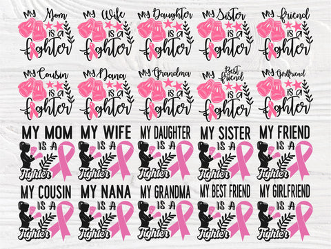 Cancer SVG Bundle, Cancer Fighter Svg, Pink Ribbon SVG TonisArtStudio 