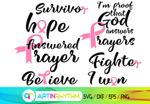 cancer svg bundle, pink ribbon SVG Artinrhythm shop 