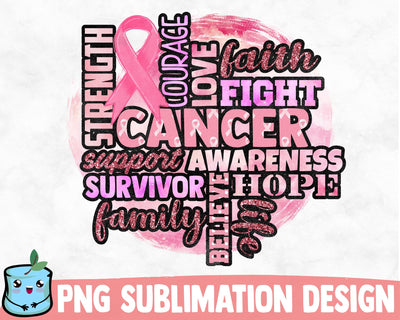 Cancer Word Art Sublimation Design SVG MintyMarshmallows 