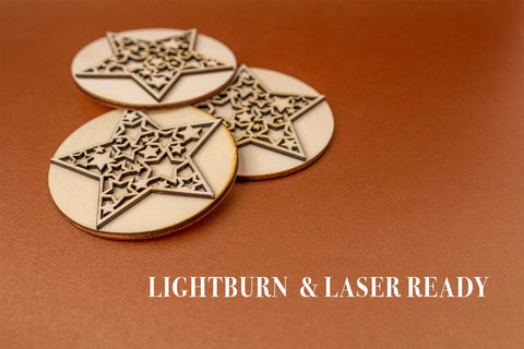 Candle Christmas Coaster Vector file for Laser Cutter. SVG MaramadeLaser 
