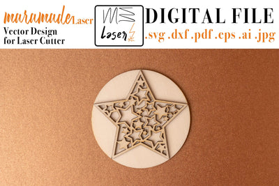 Candle Christmas Coaster Vector file for Laser Cutter. SVG MaramadeLaser 