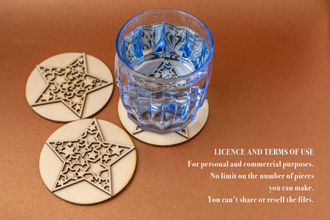 Candle Christmas Coaster Vector file for Laser Cutter. SVG MaramadeLaser 