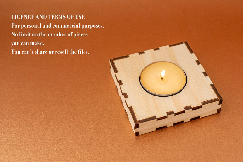 Candle Holder Box Vector file for Laser Cutter. So Fontsy