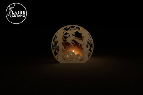 Candle Holder Halloween Laser Cut Files Candlestick Laser Cut Multilayer Laser Cut Files, Round Sign SVG, 3D Designs, Mini Design Bundles Multilayer Cut Files for Laser Cut Wood or Cricut, 3D Designs SVG LaserCutano 