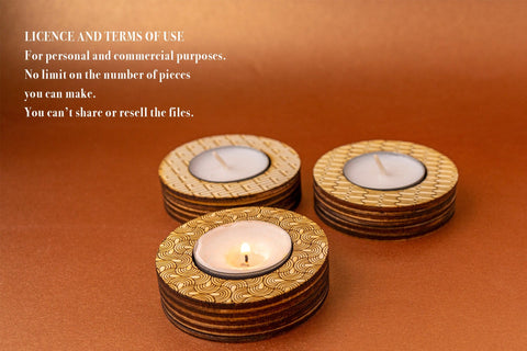 Candle Holders Deco Vector file for Laser Cutter - 3 Variations SVG MaramadeLaser 